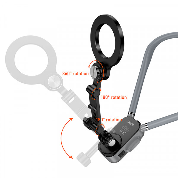 Кріплення для телефона на шию HOCO K31 Campo magnetic neck-hanging holder Black Gray (6942007664646)