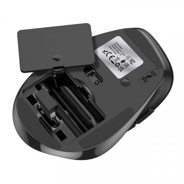 Маніпулятор миша HOCO GM24 Mystic six-button dual-mode business wireless mouse Black (6931474799432)