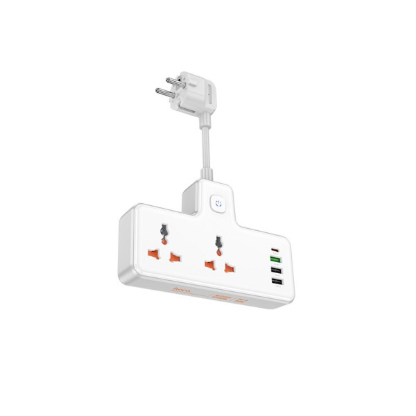 Мережевий подовжувач HOCO AC12A Reise 2-position expansion socket(PD30W/1C3A) Білий