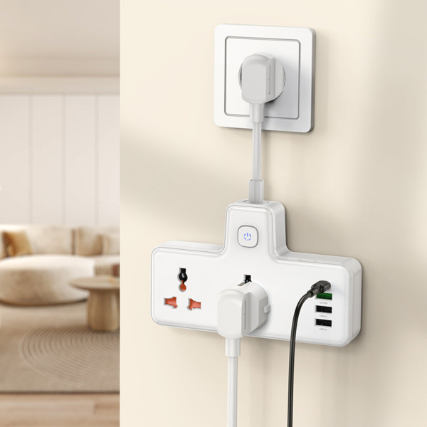 Мережевий подовжувач HOCO AC12A Reise 2-position expansion socket(PD30W/1C3A) Білий