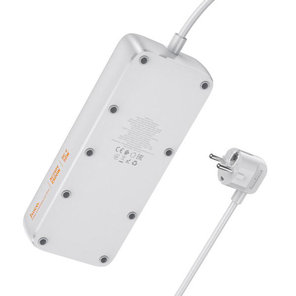 Мережевий подовжувач HOCO AC22 Sunlight 4-bit (PD30W/1C3A) desktop socket (EU/GER) Білий