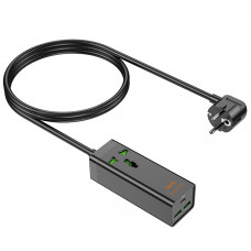 Мережевий подовжувач HOCO AC9A Talent PD30W(1C2A with 1 socket) desktop charger Black