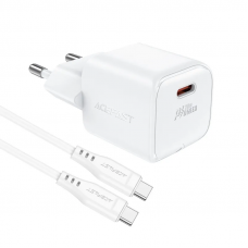 Мережевий зарядний пристрій ACEFAST A73 mini PD20W GaN single USB-C charger set (C3-03) Білий