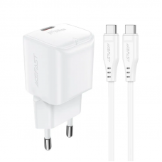 Мережевий зарядний пристрій ACEFAST A73 mini PD20W GaN single USB-C charger set (C3-03) Білий