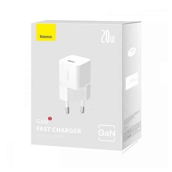 Мережевий зарядний пристрій Baseus GaN5S Fast Charger 1C 20W EU Moon Білий