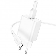 Мережевий зарядний пристрій BOROFONE BA72A Spring single port QC3.0 charger set(Type-C) 18W Білий