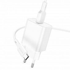 Мережевий зарядний пристрій BOROFONE BA72A Spring single port QC3.0 charger set(Type-C) 18W Білий