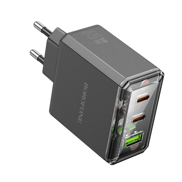 Мережевий зарядний пристрій BOROFONE BAS34A Treasure PD65W(2C1A) charger(EU) Чорний