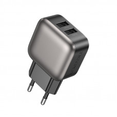 Мережевий зарядний пристрій BOROFONE BAS51A Absolute dual-port charger Black (6941991116100)