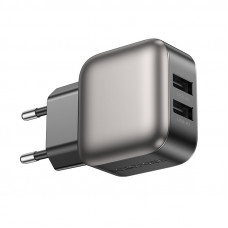 Мережевий зарядний пристрій BOROFONE BAS51A Absolute dual-port charger Black (6941991116100)