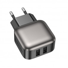 Мережевий зарядний пристрій BOROFONE BAS51A Absolute dual-port charger Black (6941991116100)