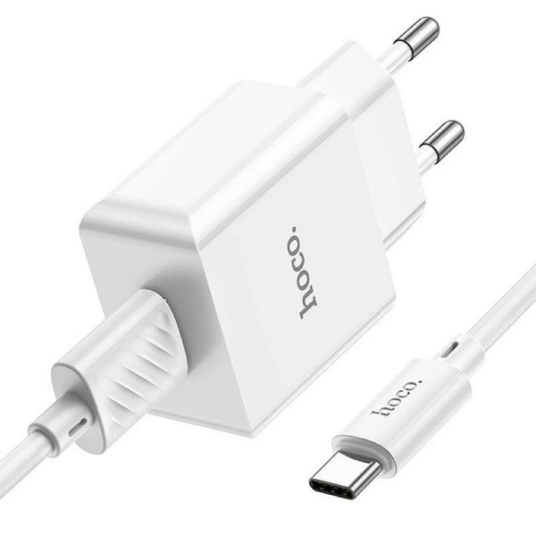 Мережевий зарядний пристрій HOCO C106A Leisure single port charger set(Type-C) Білий