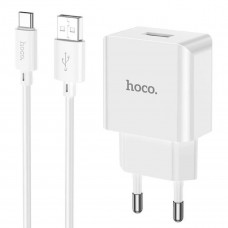 Мережевий зарядний пристрій HOCO C106A Leisure single port charger set(Type-C) Білий