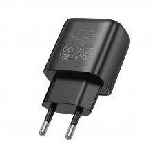 Мережевий зарядний пристрій HOCO C141A Smart dual-port charger Black (6942007627849)
