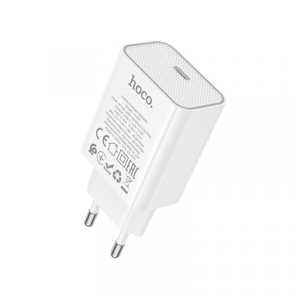 Мережевий зарядний пристрій HOCO C143A Benefit single port PD20W charger White (6942007652063)