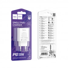 Мережевий зарядний пристрій HOCO C143A Benefit single port PD20W charger White (6942007652063)