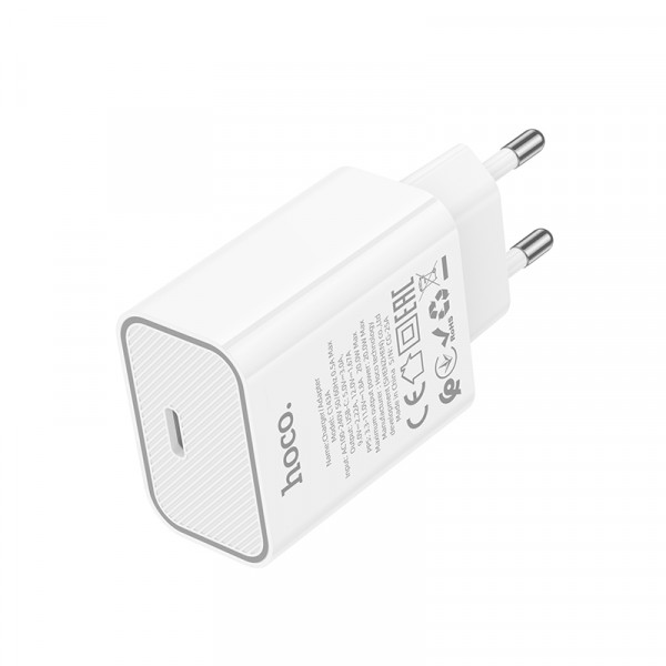 Мережевий зарядний пристрій HOCO C143A Benefit single port PD20W charger White (6942007652063)