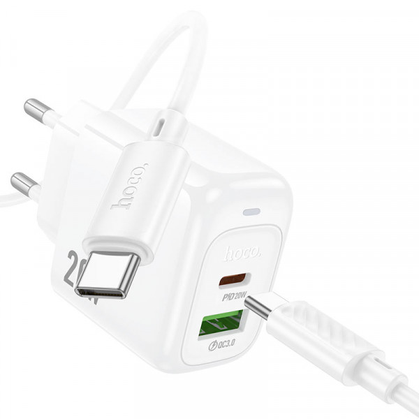 Мережевий зарядний пристрій HOCO CS54A Surplus PD20W+QC3.0 charger set(C to C) (6942007631532)