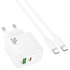 Мережевий зарядний пристрій HOCO CS54A Surplus PD20W+QC3.0 charger set(C to C) (6942007631532)