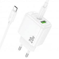 Мережевий зарядний пристрій HOCO CS54A Surplus PD20W+QC3.0 charger set(C to C) (6942007631532)