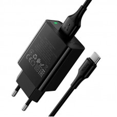 Мережевий зарядний пристрій HOCO CS91A Leader single-port charger set(Type-C) Black (6942007670999)