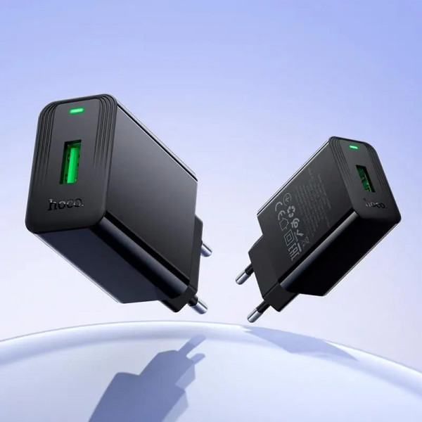 Мережевий зарядний пристрій HOCO CS91A Leader single-port charger set(Type-C) Black (6942007670999)