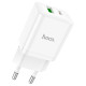 Мережевий зарядний пристрій HOCO N28 Founder PD20W+QC3.0 charger White (6931474783516)