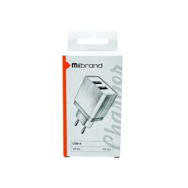 Мережевий зарядний пристрій Mibrand MI-02 Travel Charger 2USB-A 5W White