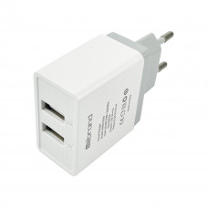 Мережевий зарядний пристрій Mibrand MI-02 Travel Charger 2USB-A 5W Білий