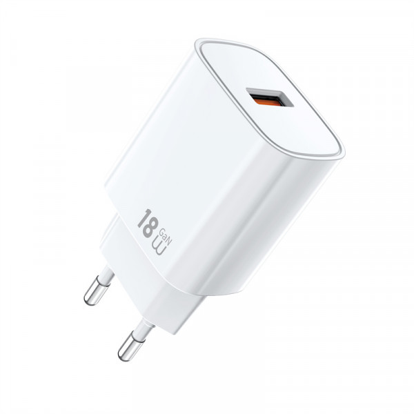 Мережевий зарядний пристрій WIWU 18W Essen GaN Fast Charger Wi-G006 EU White (6977703654790)
