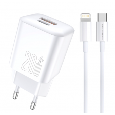 Мережевий зарядний пристрій з кабелем WUW-T104L PD20W A+C Lightning kit (6978749570631)
