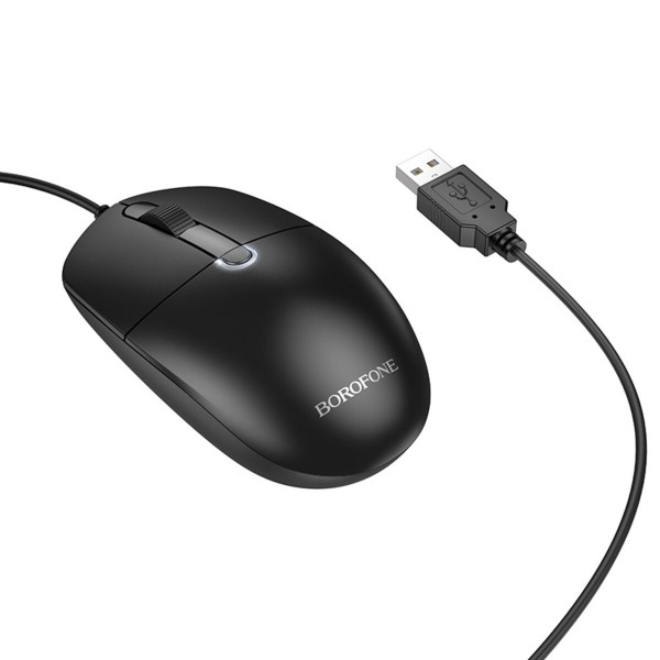 Миша BOROFONE BG17 Morning business wired mouse Black
