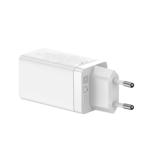 МЗП Baseus GaN3 Pro Fast Charger 2C+U 65W EU White(Include：Baseus Xiaobai series fast charging Cable Type-C to Type-C 100W(20V/5A) 1m White）