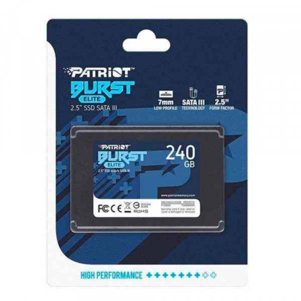 Накопичувач SSD Patriot Burst Elite 240GB 2.5" 7mm SATAIII TLC 3D (PBE240GS25SSDR)