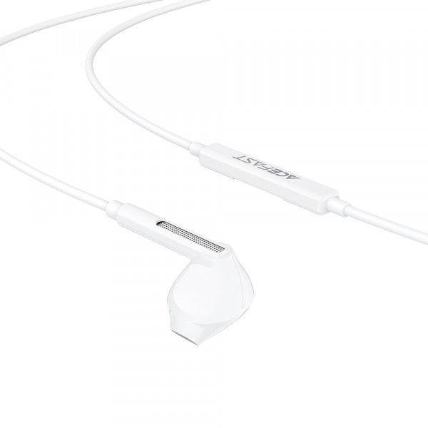 Навушники ACEFAST L14 3.5mm semi-in-ear wired earphones with mic White (6974316286707)