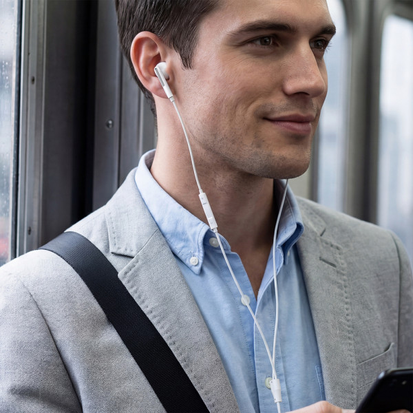 Навушники ACEFAST L14 3.5mm semi-in-ear wired earphones with mic White (6974316286707)