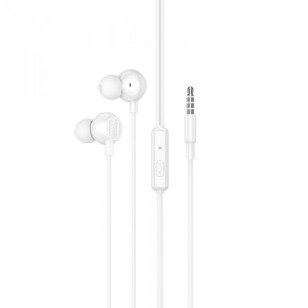 Навушники дротові HOCO M117 Victory universal earphones with microphone (3.5mm) White (6942007673228)