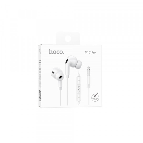 Навушники HOCO M101 Pro Crystal sound wire-controlled earphones with microphone White (6931474782380)