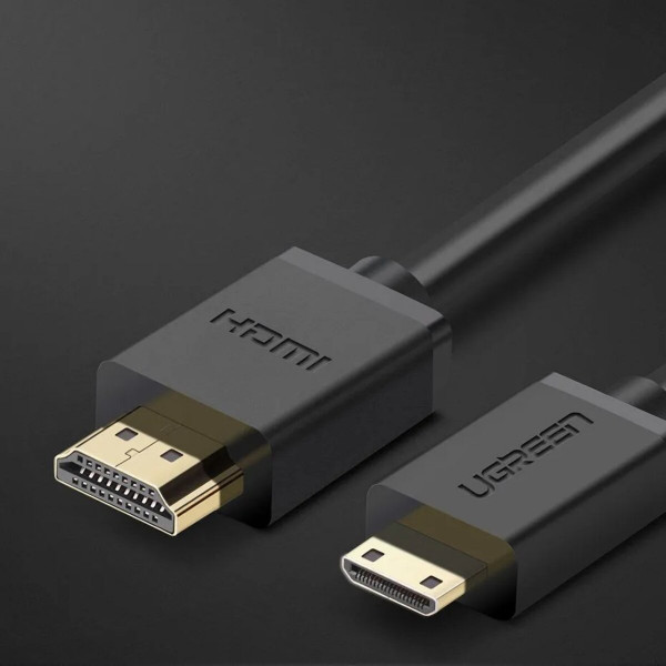 Перехідник UGREEN Mini HDMI to HDMI 4K Cable Male to Male Black 1.5m
