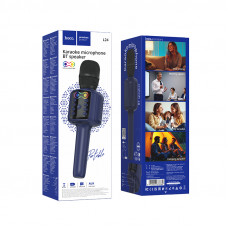 Портативна колонка-мікрофон HOCO L24 Shine karaoke microphone 5W Blue (6942007673785)