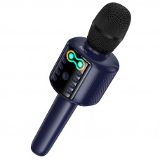 Портативна колонка-мікрофон HOCO L24 Shine karaoke microphone 5W Blue (6942007673785)