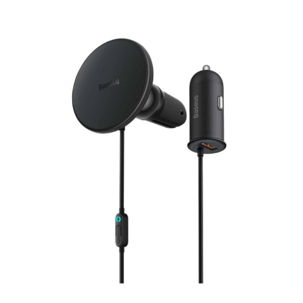 Тримач для мобiльного Baseus CW01 Magnetic Wireless Charging Car Mount 40W (Wireless Charging 15w+USB-A 25W) Black