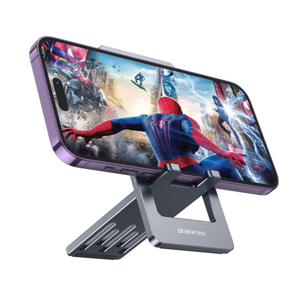 Тримач для мобільного BOROFONE BH112 Kerry metal folding desktop stand Metal Gray