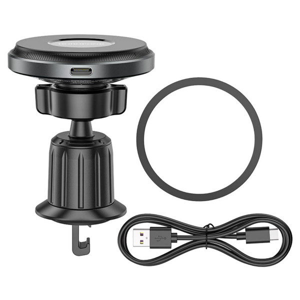 Тримач для мобiльного з БЗП BOROFONE BH202 Seaside magnetic wireless fast charging car holder