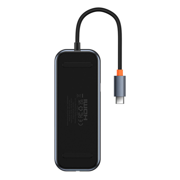 USB-хаб Baseus AcmeJoy 8-Port Type-C HUB Adapter（Type-C to HDMI*1+USB3.0*2+USB2.0*1+Type-C PD&Data*1+RJ45*1+SD/TF*1）Dark Grey