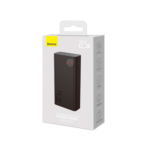 Зовнішній акумулятор Baseus Adaman Digital Display Fast Charge Power Bank 40000mAh 22.5W Black