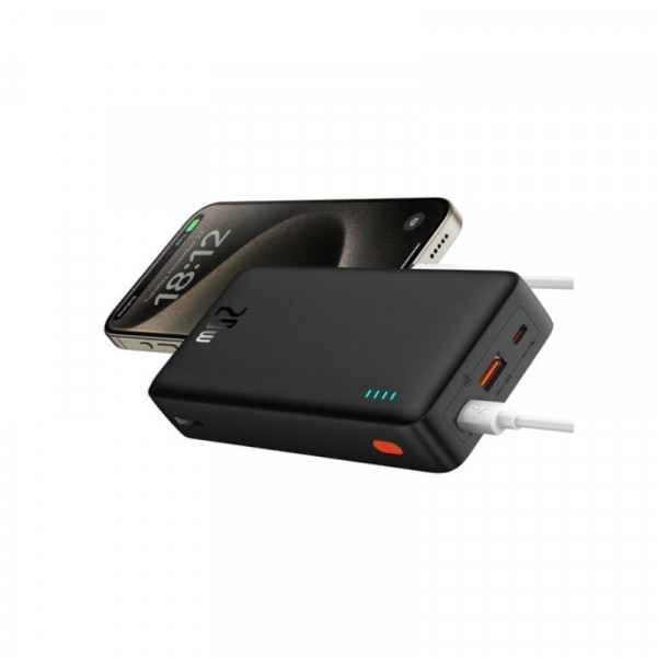 Зовнішній акумулятор Baseus Airpow Fast Charge Power Bank 20000mAh 20W Cluster Black (With Simple Series Containing universal USB to Type-C 50cm) (P10022804113-00)