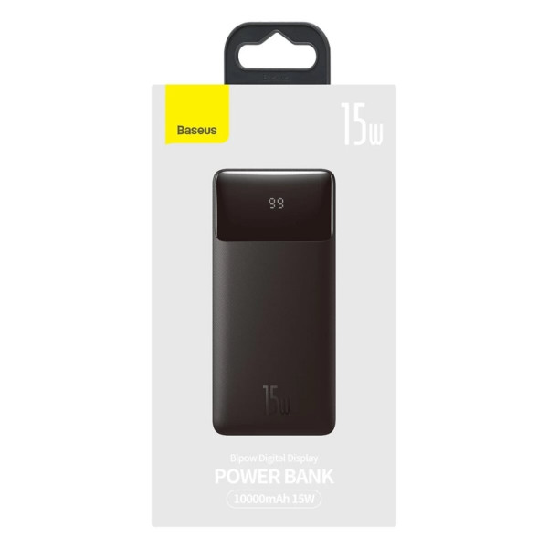 Зовнішній акумулятор Baseus Bipow Digital Display Power Bank 10000mAh 15W Black