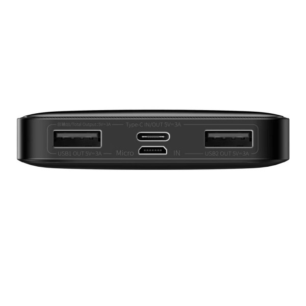 Зовнішній акумулятор Baseus Bipow Digital Display Power Bank 10000mAh 15W Black