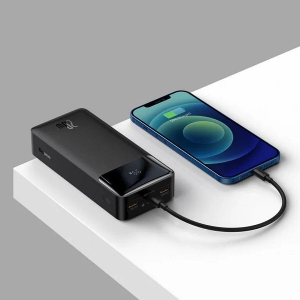 Зовнішній акумулятор Baseus Bipow Digital Display Power bank 30000mAh 20W Black